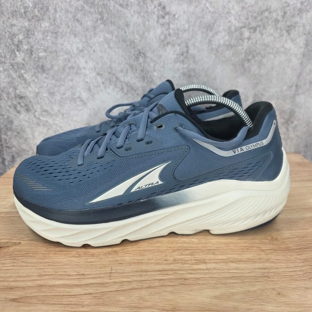 Altra Via Olympus Running Shoe Mens 9.5 Mineral Blue Max Cushion AL0A82BW419